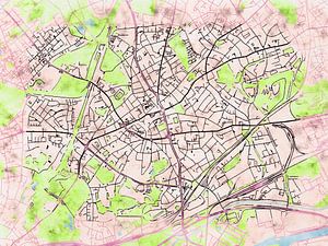 Karte von Bottrop im stil 'Soothing Spring'