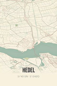 Vintage landkaart van Hedel (Gelderland) van MijnStadsPoster