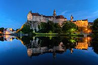 Schloss Sigmaringen zur blauen Stunde von Uwe Ulrich Grün Miniaturansicht