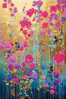 Gouden Bloesem | Floral Abstract Art