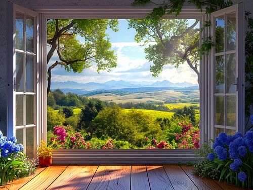 uitzicht vanuit het huis of door natuurlijk kader buiten