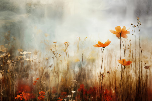 Paysage avec des fleurs "été indien&quot ;
