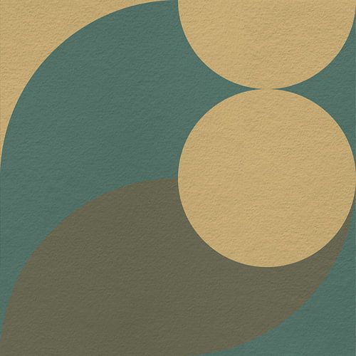 Moderne abstracte minimalistische kunst met geometrische vormen in retrostijl in groen