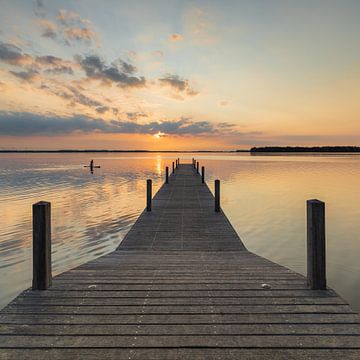 Beautiful sunset on the Veluwe Lake by Meindert Marinus