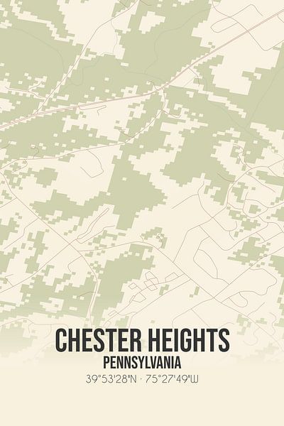 Carte ancienne de Chester Heights (Pennsylvanie), Etats-Unis. par Affiches de lieux
