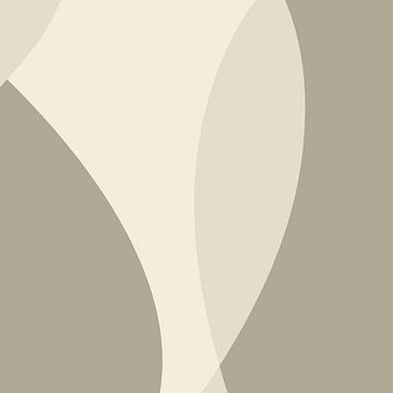 Golvende abstracte lijnen in neutrale kleuren nr. 3 van Dina Dankers