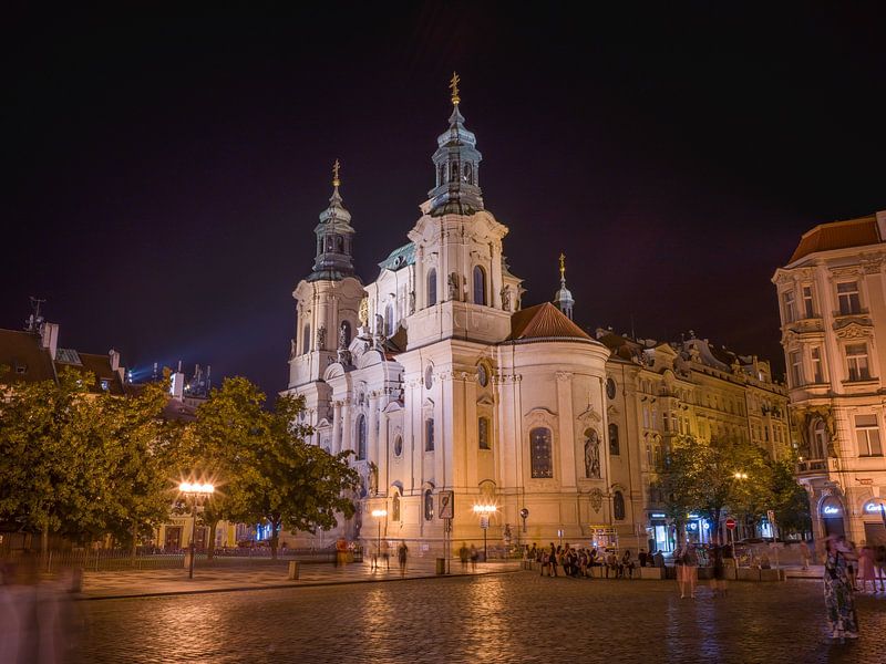 Prague - St Nicholas Church on the Old Town Square by night by t.ART