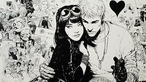 Liebe in einer Schwarz-Weiß-Collage