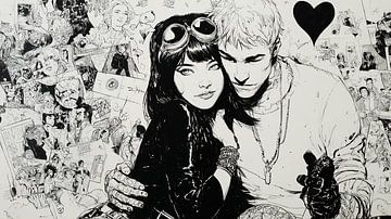 Liebe in einer Schwarz-Weiß-Collage