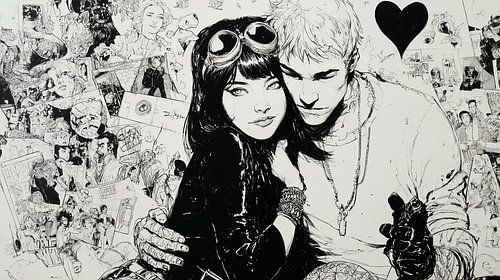 Love in a Black and White Collage