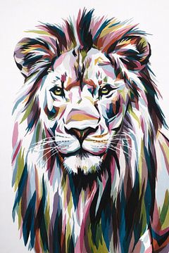 Abstract colourful lion portrait by Imperial Art House