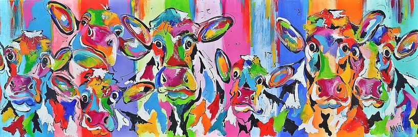 Cows and calves Contemporary colorful . by Kunstenares Mir M. Kolkman van der Klip