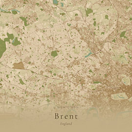 Historische Landkarte von Brent, Vereinigtes Königreich von Ortsdrucke