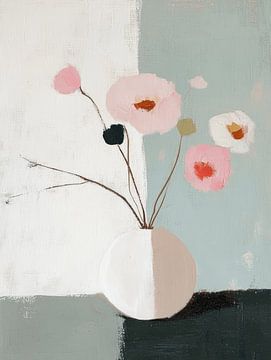 Modern stilleven met bloemen van Japandi Art Studio