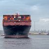 Containerschiff nach Rotterdam von Karin vd Waal