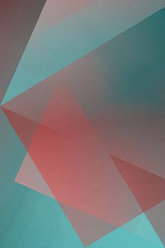 Neon kunst. Kleurrijk minimalistisch geometrisch abstract kleurverloop in groen en bruin van Dina Dankers