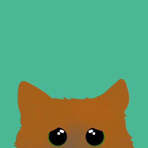 curious kitten with green eyes.