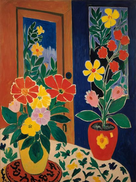 Bloemen in een vaas Stijl Henri Matisse van TOAN TRAN