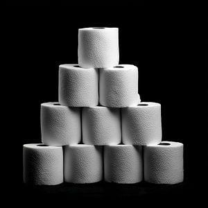 Pyramid of toilet paper