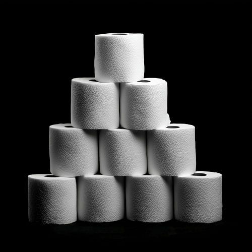 Piramide van toiletpapier