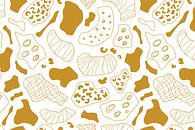 Modern abstract pattern in mustard yellow against a white background. Also very nice as wallpaper! by Studio Allee thumbnail