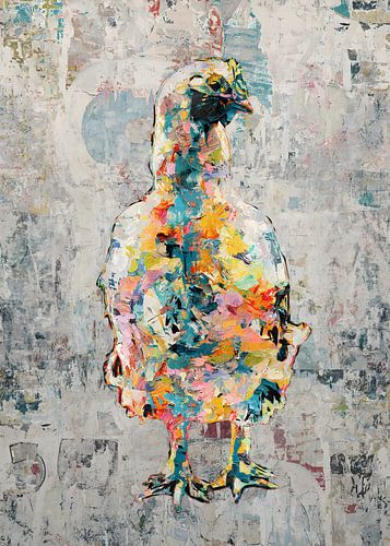 Grappige kleurrijke kip