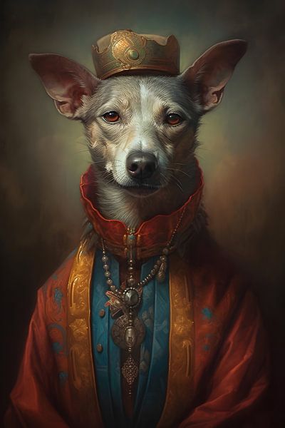 Portrait of dog from 19th Century by But First Framing