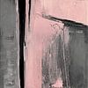 Peinture abstraite rose, grise et noire - Modern Minimal Wall Art Print sur Ela Szczepaniak