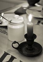 Candle on a table