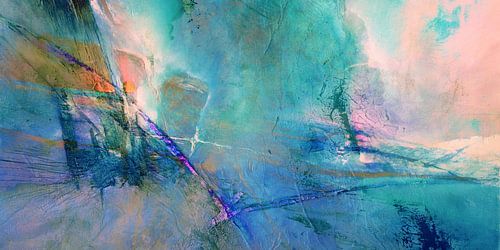 Wegvliegen - roos, abrikoos en turkoois