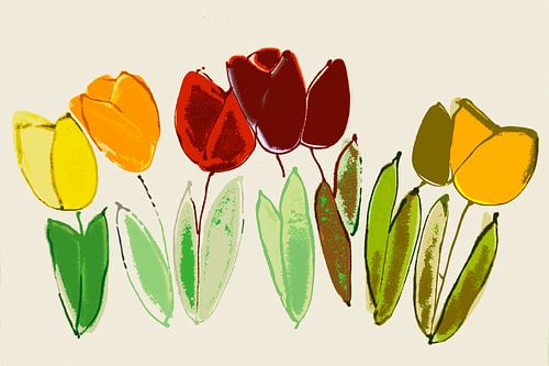 tulipes stylisées, presque abstraites