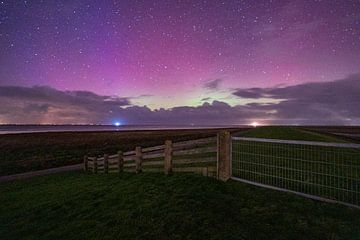 Noorderlicht boven Friesland van lars Bosch