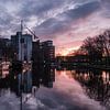 Sonnenuntergang über der Meelfabriek Leiden von Eric van den Bandt
