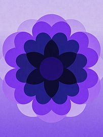 Minimalistische abstrakte Lavendelblume - Modernes lila geometrisches Mandala von Minggu Galeri