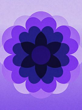 Minimalist Abstract Lavender Flower - Modern Purple Geometric Mandala by Minggu Galeri