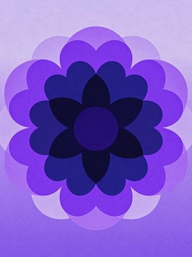 Minimalistische abstracte lavendelbloem - Moderne paarse geometrische mandala