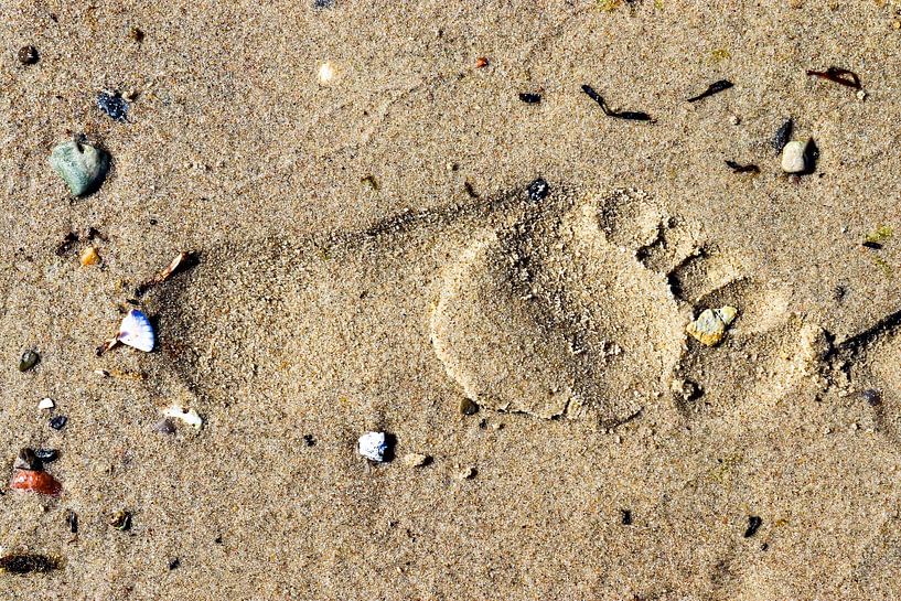 Single footprint in the sand on the beach of the Baltic Sea by MPfoto71