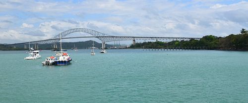 Uitzicht op de brug van de Americas
