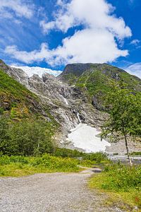Blick auf die Gletscherzunge Supphellebreen nahe Fjærland in No