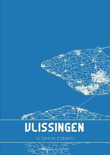 Blauwdruk | Landkaart | Vlissingen (Zeeland)