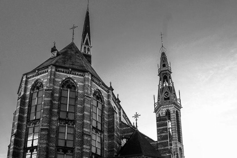 St Joseph's Church Groningen in black and white by PhotographIris