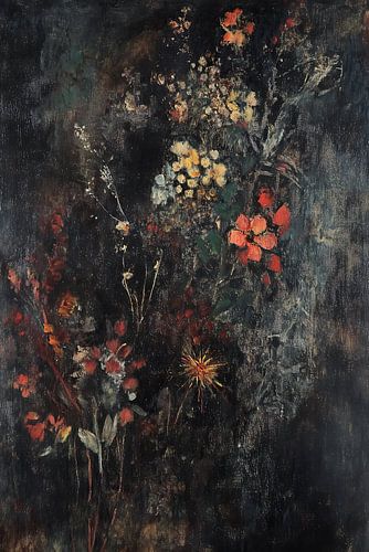 Blumen in dunklen Tönen