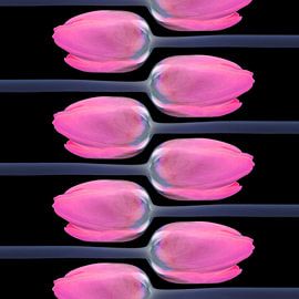 Tulipes en ligne IV sur Klaartje Majoor