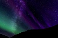 Aurora borealis en melkweg