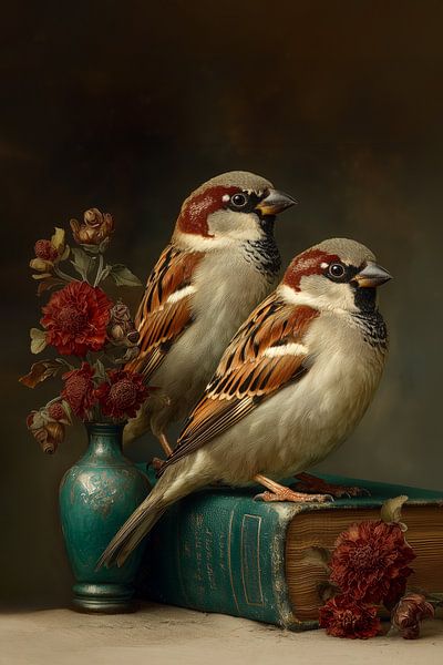 Vintage Sparrows by Preet Lambon