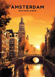 Coucher de soleil à Amsterdam : Un rêve au bord des canaux