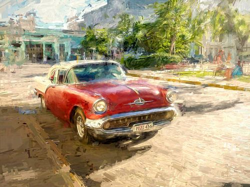 Rode Cubaanse Oldtimer