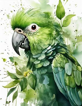 groene papegaai van Reiner Borner