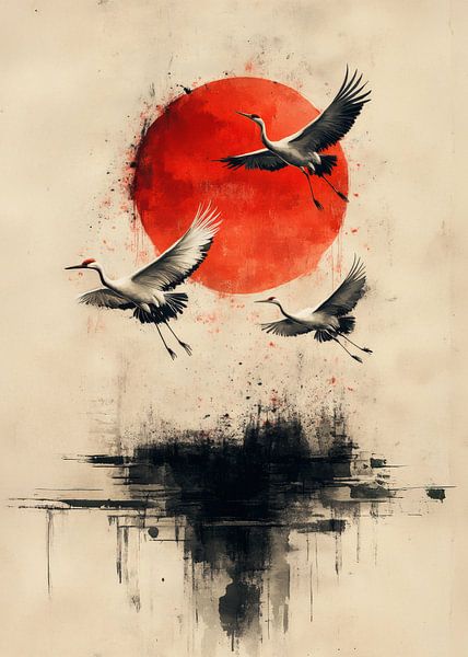 Cranes at sunrise by HyggeHavn