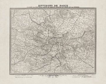Plattegrond van Parijs uit 1889 van Andrea Haase